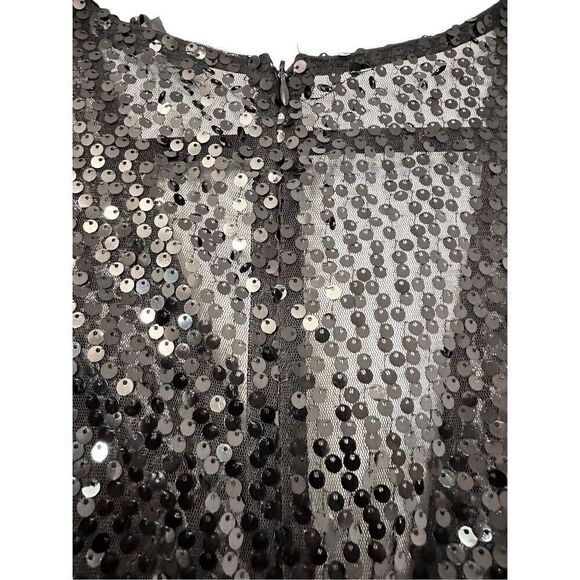 Missguided Surplice Wrap Long Sleeve Back Zip Sequin Jumpsuit Black Medium - Picture 5 of 11